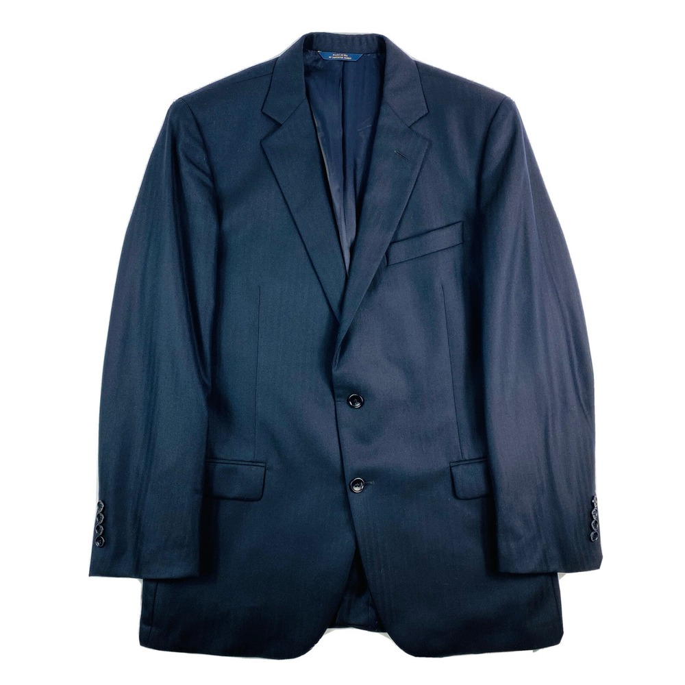 Brooks Brothers Fitzgerald Saxxon Wool Blue Striped Blazer 41R 1818 Sport Coat